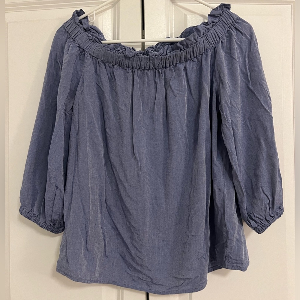 Banana Republic Blue Blouse - Small - Off the Shoulder